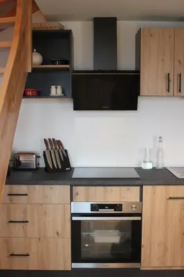 Cuisine ou kitchenette dans l'établissement Beau duplex vue sur le Lac Blanc