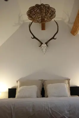 Un ou plusieurs lits dans un hébergement de l'établissement Beau duplex vue sur le Lac Blanc