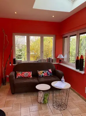 Coin salon dans l'établissement Appartement avec jardin centre ville de Belfort