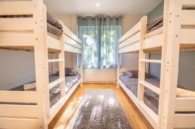 Un ou plusieurs lits dans un hébergement de l'établissement Appartement 3ch rénové en 2023 avec sauna