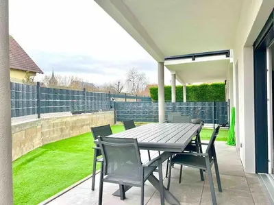 Terrasse ou espace extérieur de l'établissement Bel appartement en plain-pied 5 min de Colmar
