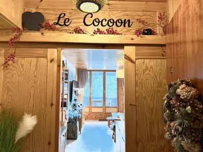 Plan de l'établissement Le Cocoøn, balcon, vue station