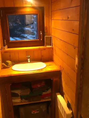 Salle de bains dans l'établissement Au croque nature