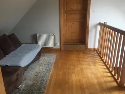 Coin salon dans l'établissement Maison de village près de Colmar de 90 m2