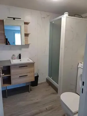 Salle de bains dans l'établissement Studio charmant à Cornimont, 30 m², terrasse ensoleillée