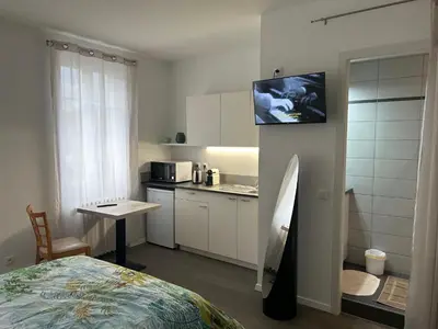 Cuisine ou kitchenette dans l'établissement Salutho