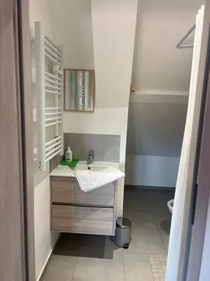 Salle de bains dans l'établissement Aux cigogneaux