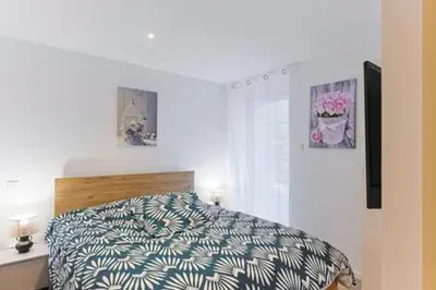 Un ou plusieurs lits dans un hébergement de l'établissement Appartement haut standing avec sauna