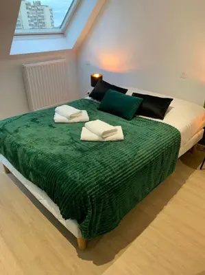 Un ou plusieurs lits dans un hébergement de l'établissement Esprit Suisse, Joli studio au coeur de Mulhouse