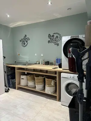 Cuisine ou kitchenette dans l'établissement Gîte du Bambi