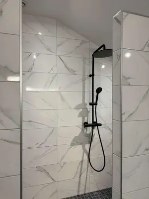 Salle de bains dans l'établissement Gîte du Bambi