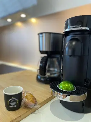 Cuisine ou kitchenette dans l'établissement Le Haut Standing