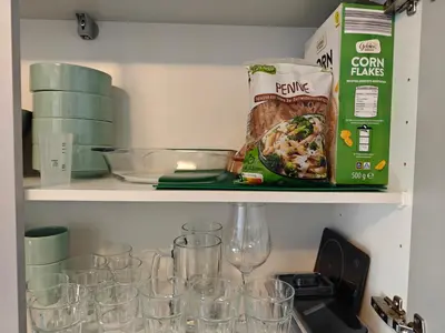 Cuisine ou kitchenette dans l'établissement Charming apartment with Garden, Free Parking near Basel, Airport, Ger'many, France,