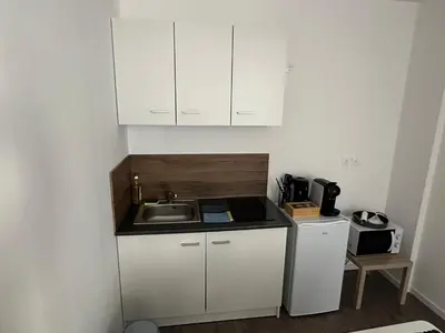 Cuisine ou kitchenette dans l'établissement La colmarienne