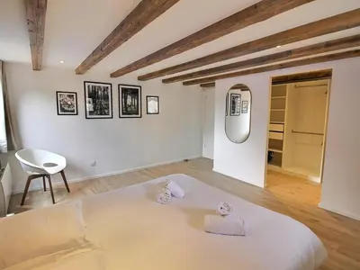 Un ou plusieurs lits dans un hébergement de l'établissement Charmante maison 3 chambres au cœur du vignoble avec terrasse - FR-1-722-8