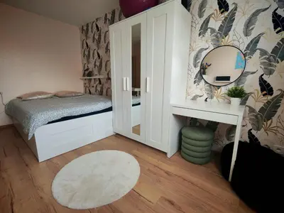Un ou plusieurs lits dans un hébergement de l'établissement Appartement 3 pièces-près de centre-ville SELESTAT