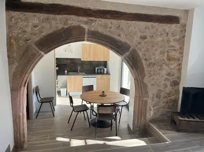 Cuisine ou kitchenette dans l'établissement Gite Soleil du Matin à Beblenheim Parking privé