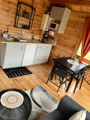 Cuisine ou kitchenette dans l'établissement Le chant des grenouilles