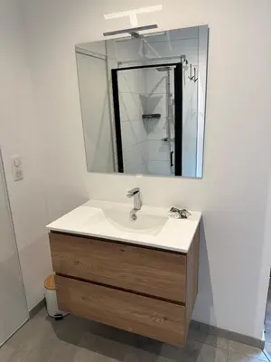 Salle de bains dans l'établissement Appartement de la gare