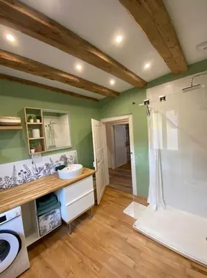 Salle de bains dans l'établissement Aux Charmes d'Alsace