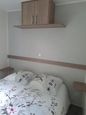 Un ou plusieurs lits dans un hébergement de l'établissement Mobile home