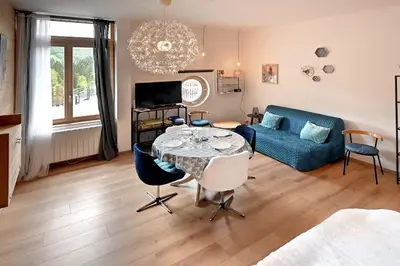 Télévision ou salle de divertissement dans l'établissement La Ligne Bleue des Vosges - Appt proche des pistes