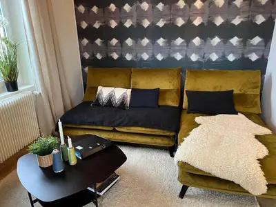 Coin salon dans l'établissement Les deux maisons - Tolbiac - Maison 8 personnes vue pistes proche lac