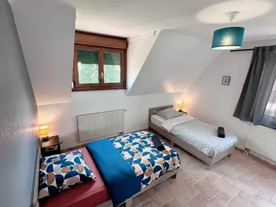 Un ou plusieurs lits dans un hébergement de l'établissement Gîte de Juliana 6 personnes Baldenheim