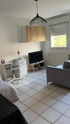 Télévision ou salle de divertissement dans l'établissement Studio calme, parking, wifi, Netflix