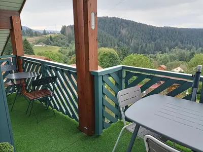 Vue générale sur la montagne ou vue sur la montagne depuis l'appartement