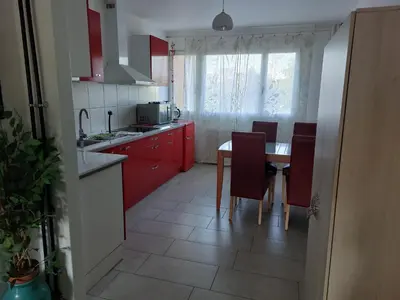 Cuisine ou kitchenette dans l'établissement 3 Zimmer Apartment in Saint Louis, Nahe Euroairport