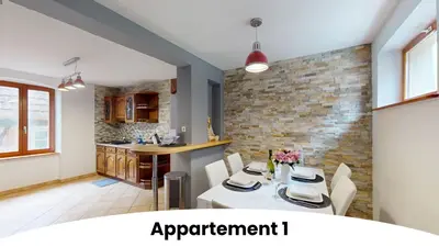 Cuisine ou kitchenette dans l'établissement Les appartements au pied du Haut Koenigsbourg
