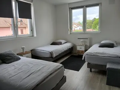 Un ou plusieurs lits dans un hébergement de l'établissement Appartement entier F3 rénové - Petite pause à Sélestat