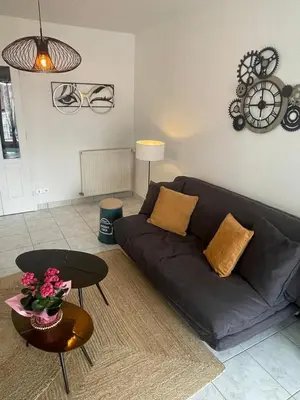 Coin salon dans l'établissement Le Square Appartement spacieux F2 avec terrasse, garage près de Colmar