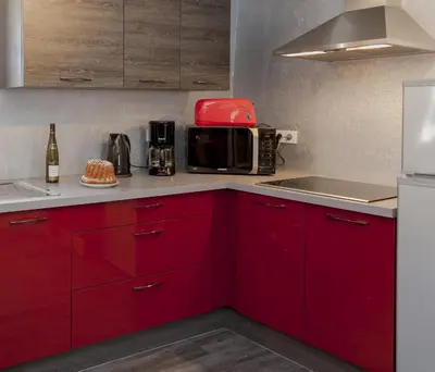Cuisine ou kitchenette dans l'établissement Gîte les Cigogneaux