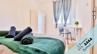 Coin salon dans l'établissement Résidence Évasion & Élégance - Mulhouse