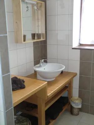 Salle de bains dans l'établissement Gite Riesling