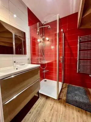 Salle de bains dans l'établissement L'escapade du lac