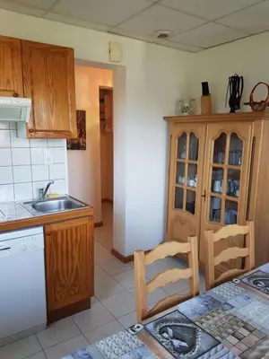 Cuisine ou kitchenette dans l'établissement F2 lumineux en centre ville - Gerardmer