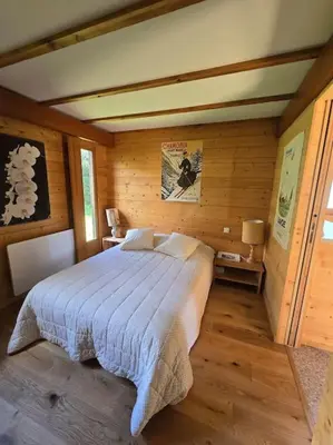 Un ou plusieurs lits dans un hébergement de l'établissement Chalet Familial Cosy et moderne
