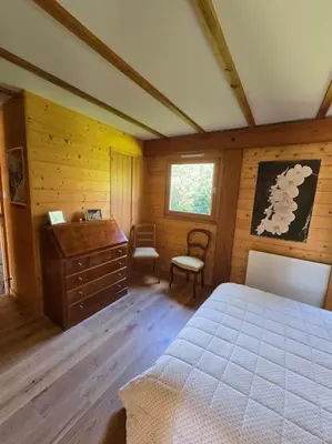 Un ou plusieurs lits dans un hébergement de l'établissement Chalet Familial Cosy et moderne