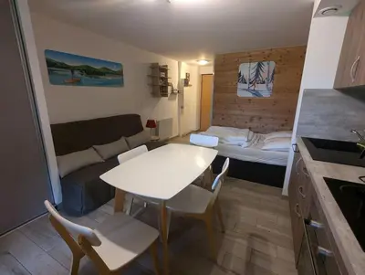 Cuisine ou kitchenette dans l'établissement Le studio des fondeurs, Mountain view, terrace