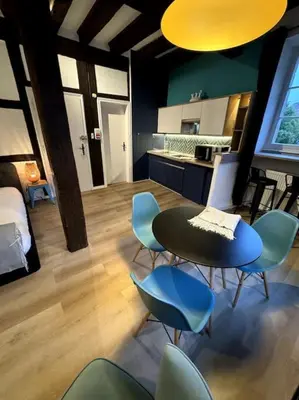 Cuisine ou kitchenette dans l'établissement Suite Schwendi - Le petit tanneur - en Hypercentre