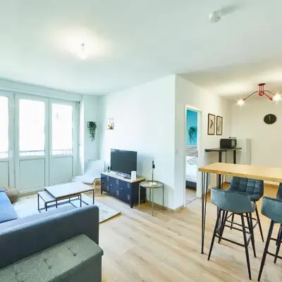 BE-3D - Joli 3 pièces tout équipé pour 1-4 pers au 3ème étage au centre de Mulhouse