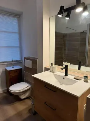 Salle de bains dans l'établissement Suite Schwendi - L'Authentique - en Hypercentre