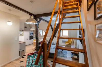 Cuisine ou kitchenette dans l'établissement Zellenberg - Gîte d'Aksel