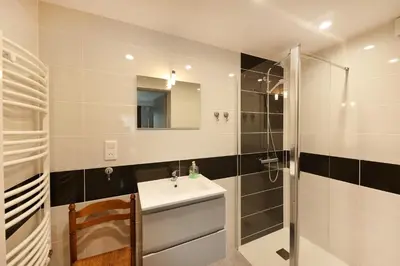 Salle de bains dans l'établissement Gite avec terrasse proche Gérardmer tout inclus