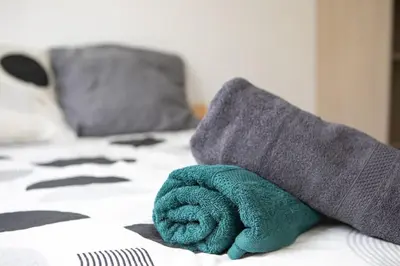Un ou plusieurs lits dans un hébergement de l'établissement Signature Premium Modern Suite, Free Parking, MULHOUSE CENTRE