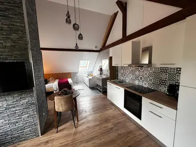 Cuisine ou kitchenette dans l'établissement Chalet Bois de Rose