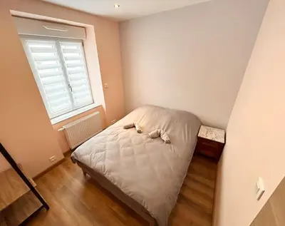 Un ou plusieurs lits dans un hébergement de l'établissement Appartement neuf Mulhouse